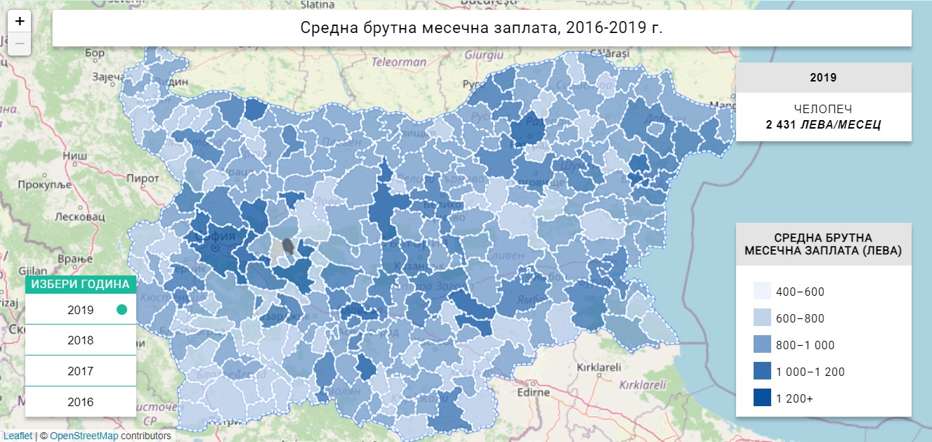 Челопеч и Козлодуй отново лидери по заплати в страната